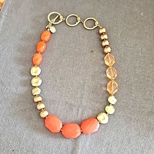 Jones NY corals & golds statement necklace super pretty! Adjustable length
